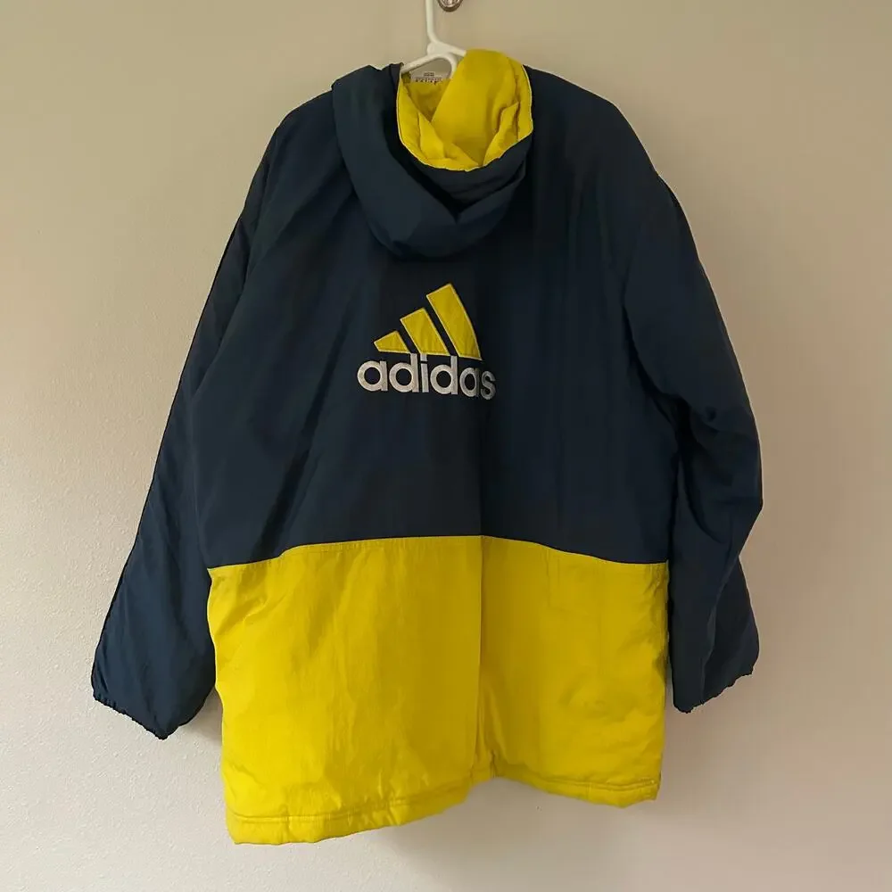 Vintage Adidas winter jacket full zip embroidered logo back 90s streetwear XL